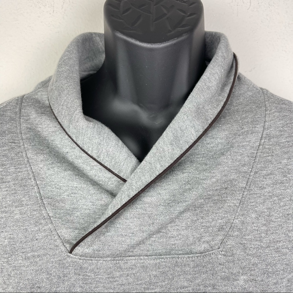 NWT Cremieux Grey Shawl Collar Cotton Sweater XL - Picture 3 of 10